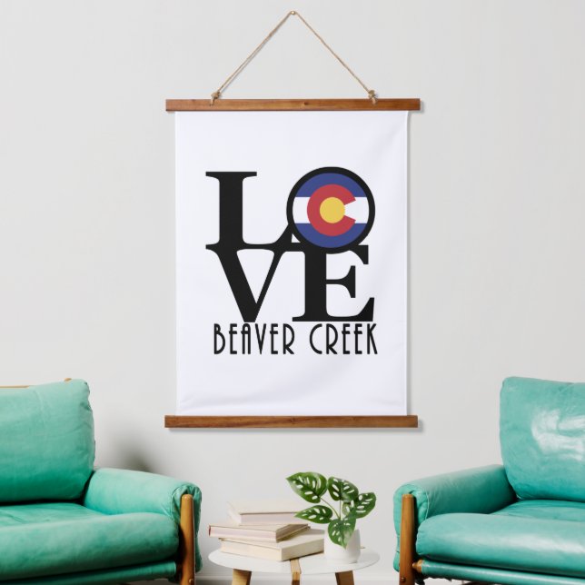 LIEBE Beaver Creek Colorado Wandteppich Mit Holzrahmen (Wohnzimmer)