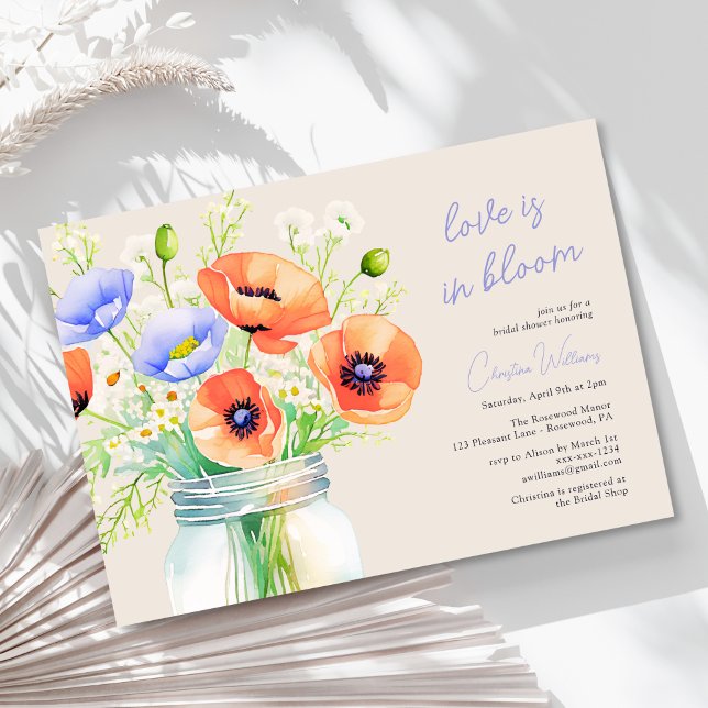 Liebe befindet sich im Brautparty der blühenden Wi Einladung (Von Creator hochgeladen)