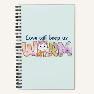 Liebe Behalte uns warm Adorable Einhorn Winter Notizbuch