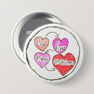 Liebe behebt jedes Problem-Button Button