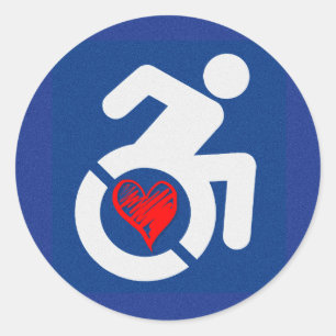Liebe behindert runder aufkleber