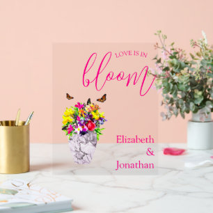 Liebe bei Blumenhochzeiten Acrylschild