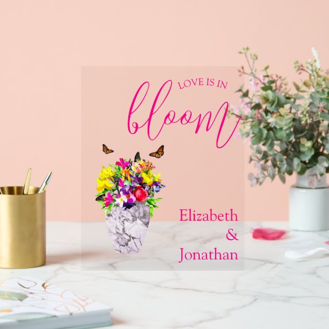 Liebe bei Blumenhochzeiten Acrylschild (Hochzeit)