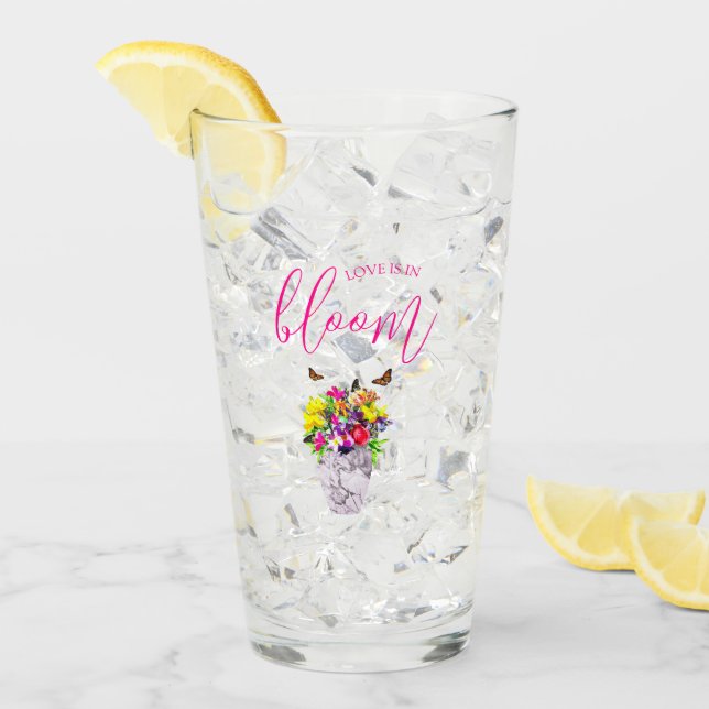 Liebe bei Blumenhochzeiten Glas (Vorderseite Ice)