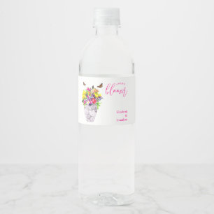 Liebe bei Blumenhochzeiten Wasserflaschenetikett