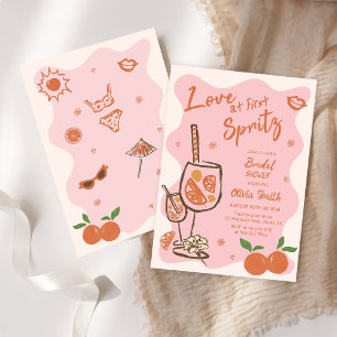 Liebe bei der ersten Spritz Bridal Dusche Einladun Einladung