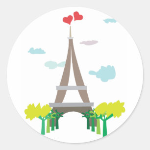 Liebe bei Eiffelturm Stickers