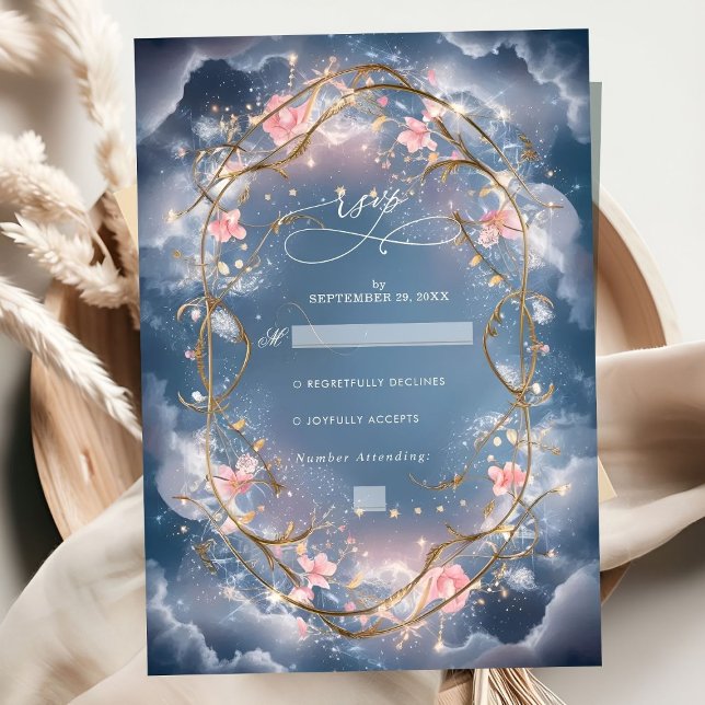 Liebe bei einer Hochzeit der Funkelnd Blumen RSVP Karte (Von Creator hochgeladen)