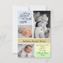 Liebe bei First Sight Colorful Collage - 3x5 Boy Ankündigung
