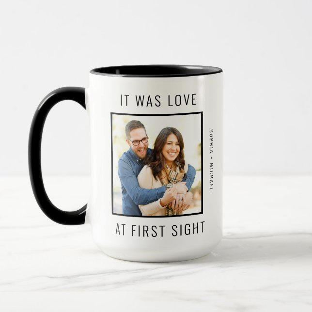 Liebe bei First Sight Couple Valentine Tasse (Links)