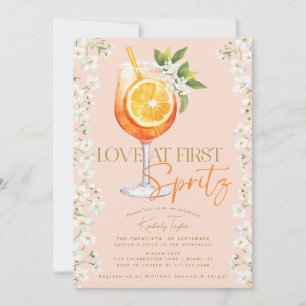 Liebe bei First Spritz Elegantes Brautparty Einladung