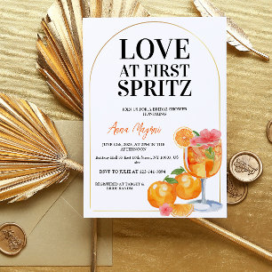 Liebe beim ersten Spritz Lemon Cocktail Brautparty Einladung