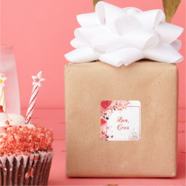 Liebe | Benutzerdefiniert Quadratischer Aufkleber