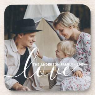 'Liebe' Benutzerdefiniertes Familienfoto mit indiv Getränkeuntersetzer