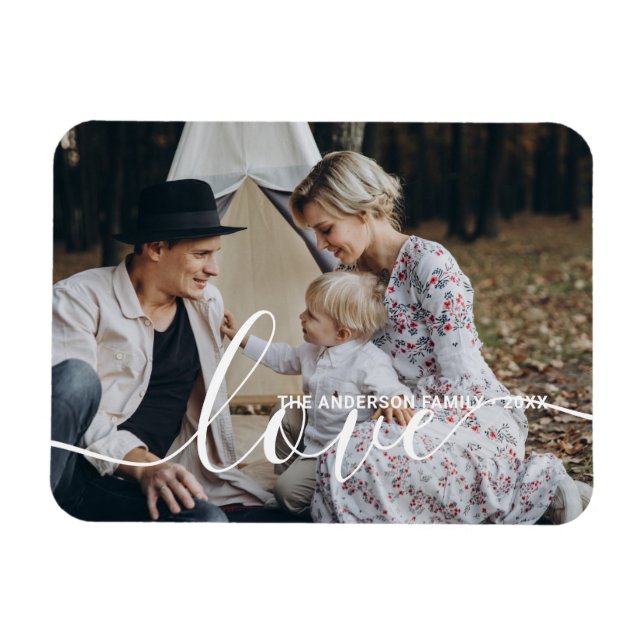 'Liebe' Benutzerdefiniertes Foto für die Familie m Magnet (Horizontal)