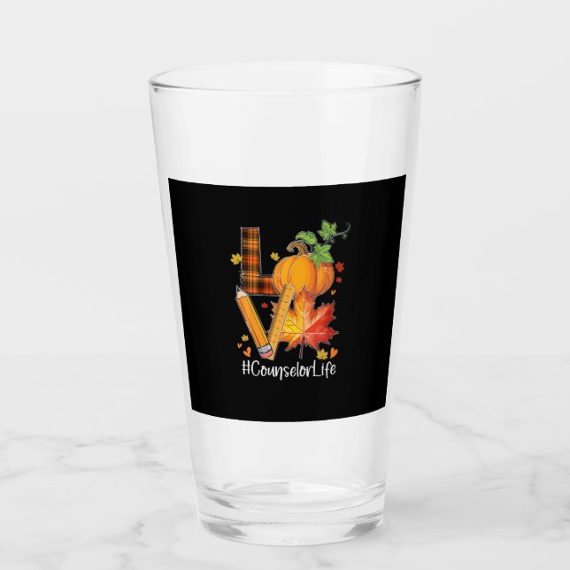 LIEBE Berater Leben Herbstlaub Herbstsaison Pump Glas (Vorderseite)