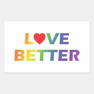 Liebe besser rechteckiger aufkleber