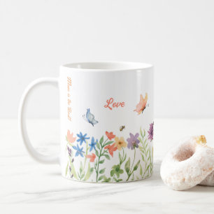 Liebe Beste Mama Malt Frühlingsblumen Butterfly Bi Kaffeetasse