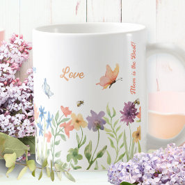 Liebe Beste Mama Malt Frühlingsblumen Butterfly Bi Kaffeetasse