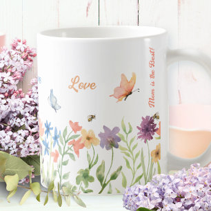 Liebe beste Mutter gemalte Frühlingsblumen Schmett Kaffeetasse