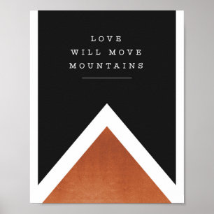 "Liebe bewegt Gebirgs" kupferner Druck Poster