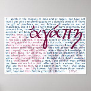 Liebe-Bibel-Vers auf christlichem Druck Poster