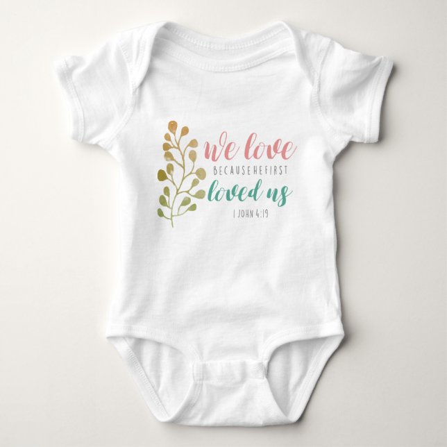 Liebe Bible Verse Christliches NIEDLICHES BABY Baby Strampler (Vorderseite)