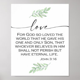Liebe Bible Verse von John 3:16 Poster