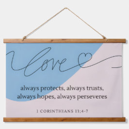 Liebe Bible Verse Wandteppich Mit Holzrahmen