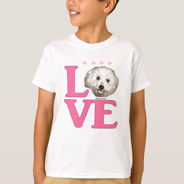 LIEBE Bichon Frise T-Shirt (Vorderseite)