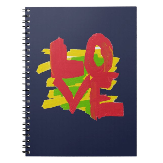 Liebe Big Painted Letters Word Notebook Notizblock (Vorderseite)