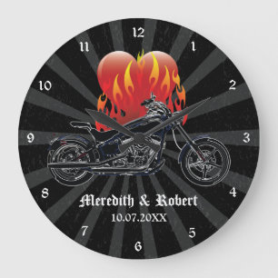 Liebe-Biker Personalisierte Wall-Uhr Große Wanduhr