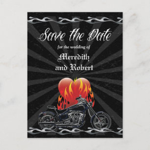 Liebe Biker Save the Date Ankündigungspostkarte
