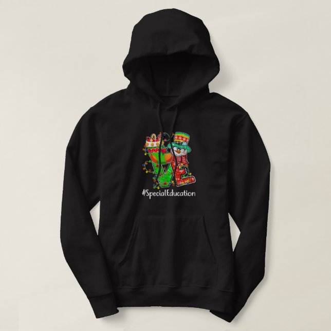LIEBE Bildung Snowman Weihnachtsmannmütze Weihnach Hoodie (Design vorne)