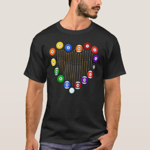 Liebe Billiard Billiard Billiard Ball Billiard Pla T-Shirt