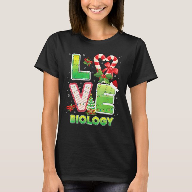 Liebe Biology Christmas Weihnachtsmannmütze Studen T-Shirt (Vorderseite)