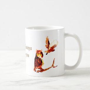 Liebe Bird Art Tawny Owls Tasse