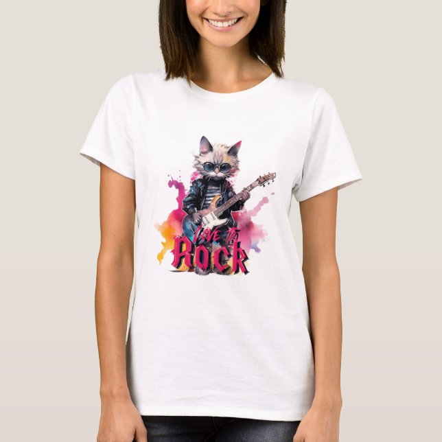 Liebe bis Rock Kitty T-Shirt (Vorderseite)