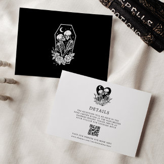 Liebe bis zum Tod Skelette & Rose Details Einladung
