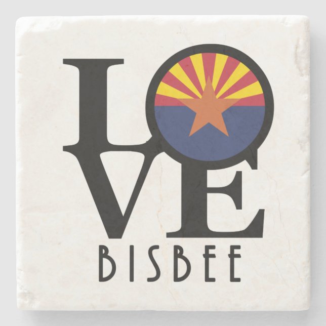 LIEBE Bisbee Arizona Steinuntersetzer (Vorderseite)