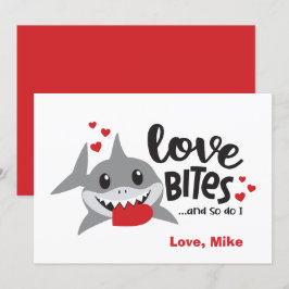 Liebe Bites | Also, funny Shark Boy Valentine Feiertagskarte