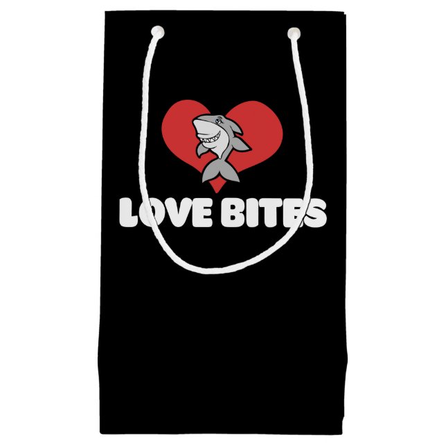 Liebe bites Funny Valentine's Day Shark Spaß Kleine Geschenktüte (Vorderseite)