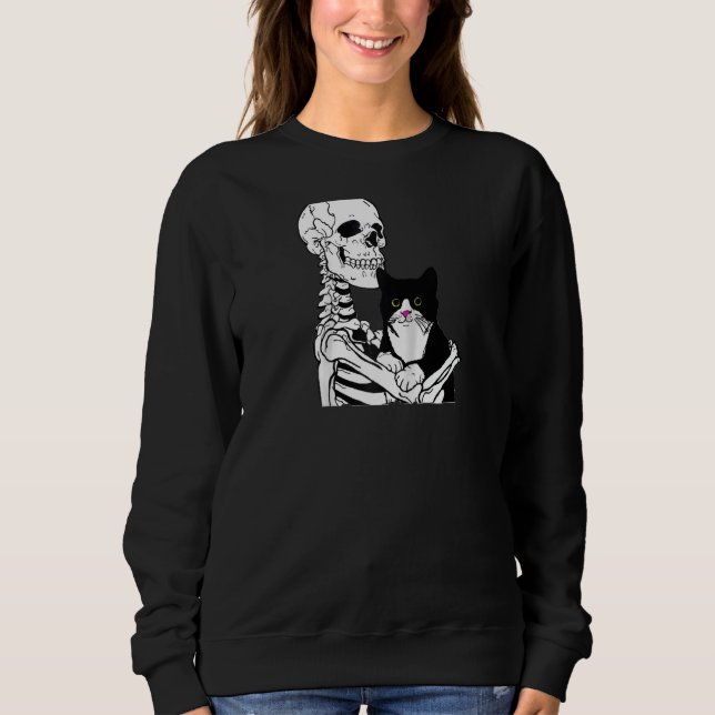 Liebe Black Cat Frauen Katzen Liebe T-Shirt für Ki Sweatshirt (Vorderseite)