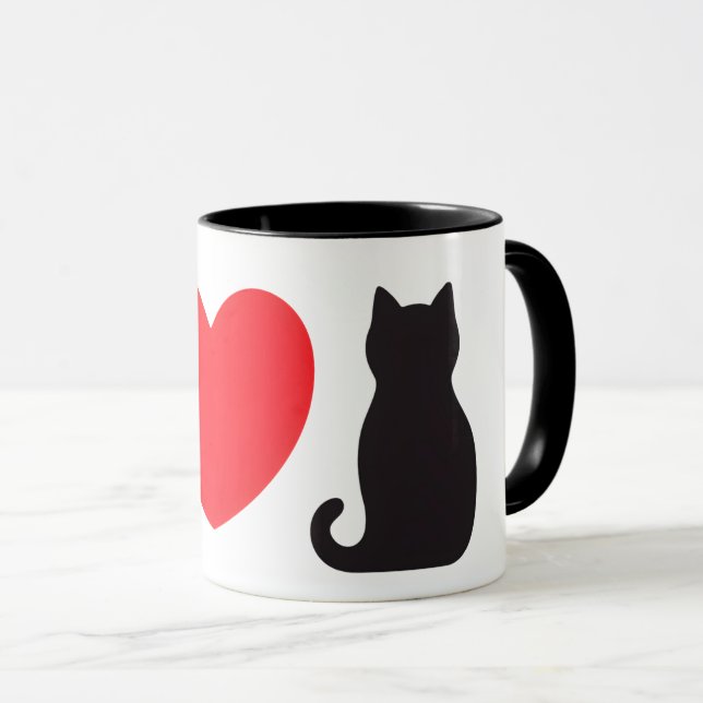 Liebe Black Cat Tasse (VorderseiteRechts)