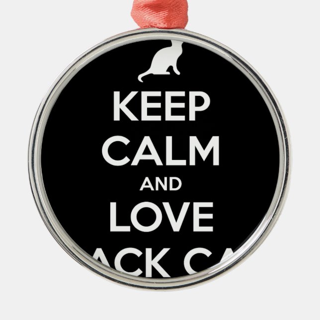 Liebe Black Cats Silbernes Ornament (Vorne)