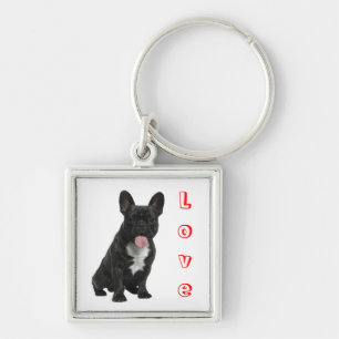 Liebe Black French Bulldog Welpe Dog Schlüsselanh Schlüsselanhänger