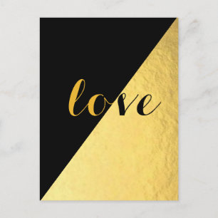 Liebe Black & Gold Postkarte