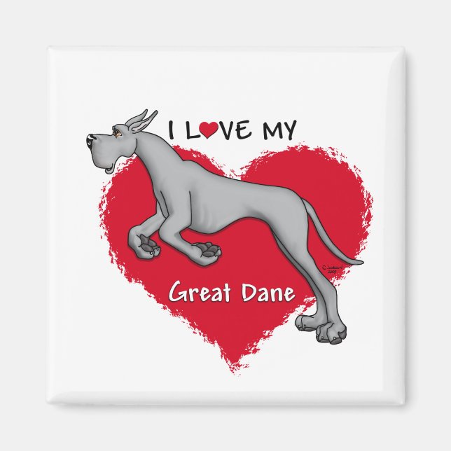 Liebe Black Great Dane Magnet (Vorne)