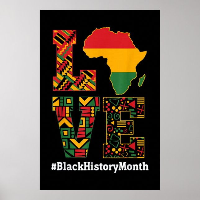 LIEBE Black History Montag Afrika Karte Poster (Vorne)