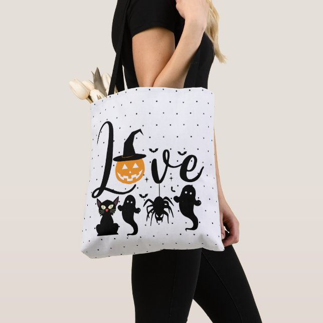 Liebe Black und White Polka Dot Halloween (Von Nahem)